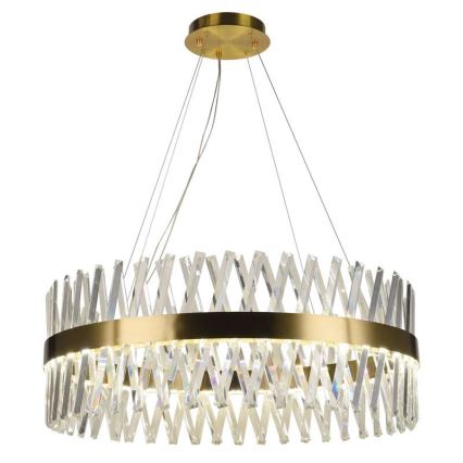 LED dimmbarer Kristall-Kronleuchter an Kabel LED/110W/230V 3000-6500K gold + Fernbedienung