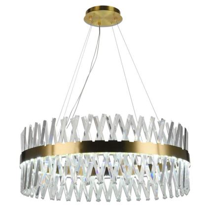 LED dimmbarer Kristall-Kronleuchter an Kabel LED/110W/230V 3000-6500K gold + Fernbedienung