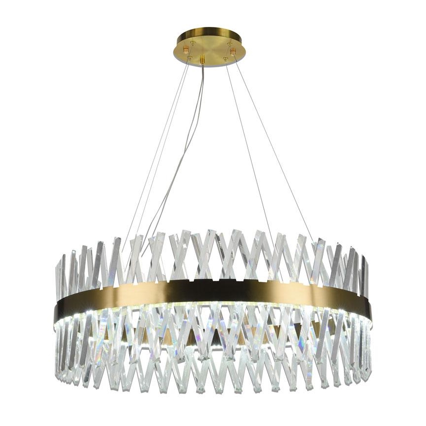LED dimmbarer Kristall-Kronleuchter an Kabel LED/110W/230V 3000-6500K gold + Fernbedienung