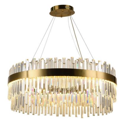 LED dimmbarer Kristall-Kronleuchter an Kabel LED/110W/230V 3000-6500K gold + Fernbedienung