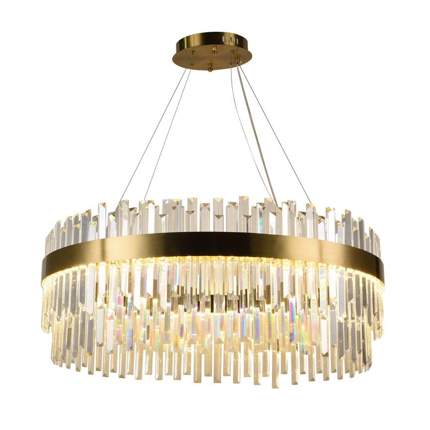 LED dimmbarer Kristall-Kronleuchter an Kabel LED/110W/230V 3000-6500K gold + Fernbedienung