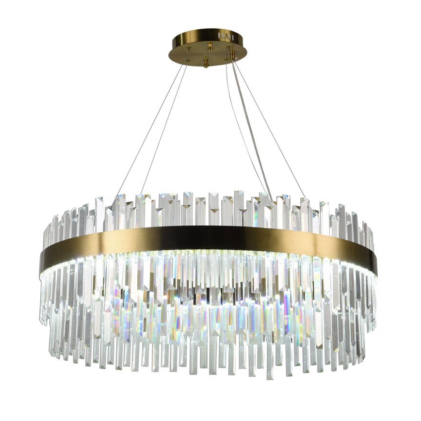 LED dimmbarer Kristall-Kronleuchter an Kabel LED/110W/230V 3000-6500K gold + Fernbedienung