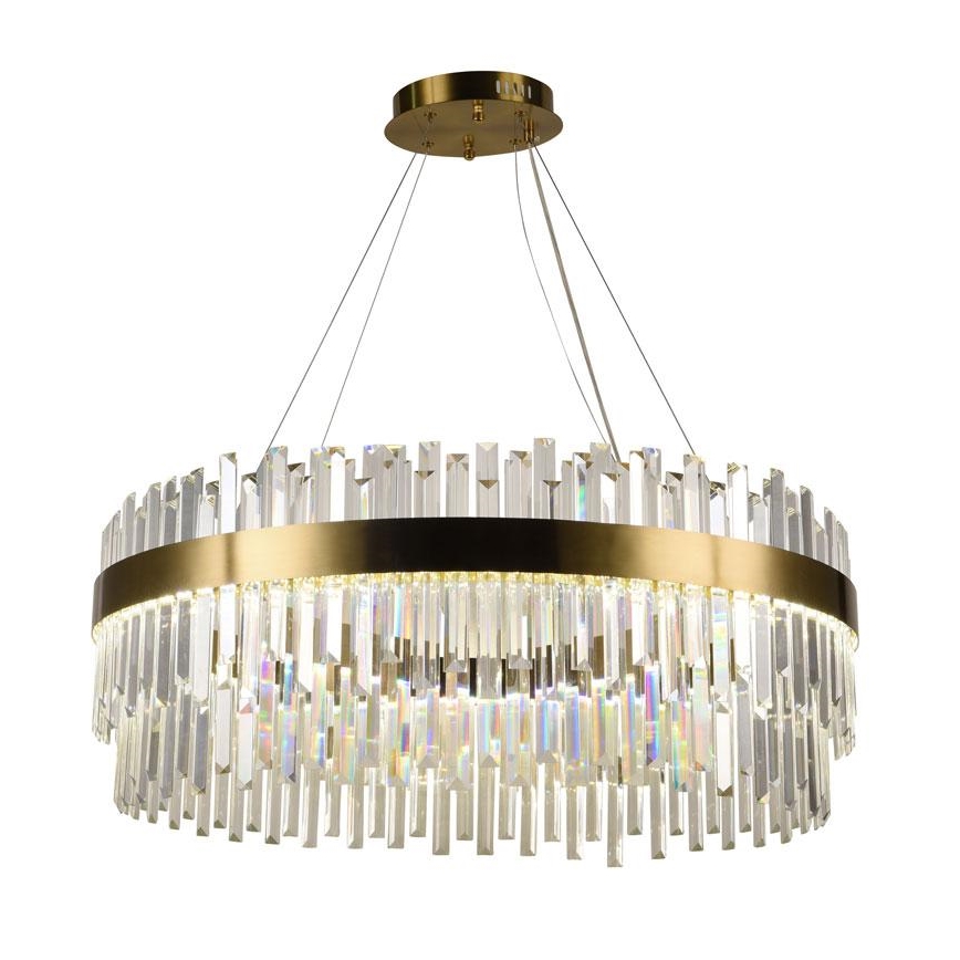 LED dimmbarer Kristall-Kronleuchter an Kabel LED/110W/230V 3000-6500K gold + Fernbedienung