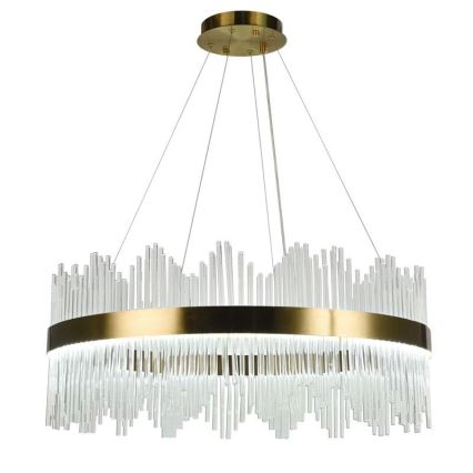 LED dimmbarer Kristall-Kronleuchter an Kabel LED/110W/230V 3000-6500K gold + Fernbedienung