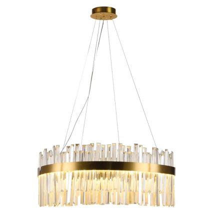 LED dimmbarer Kristall-Kronleuchter an Kabel LED/110W/230V 3000-6500K gold + Fernbedienung