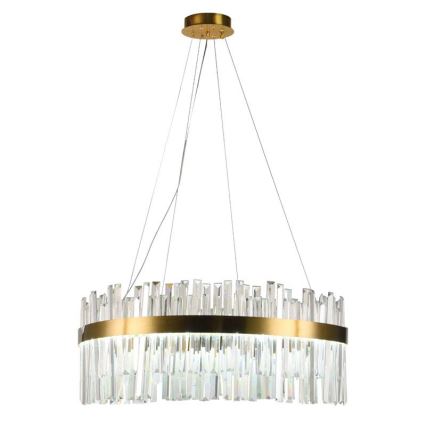 LED dimmbarer Kristall-Kronleuchter an Kabel LED/110W/230V 3000-6500K gold + Fernbedienung