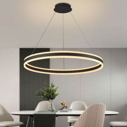 LED dimmbare Hängeleuchte an Seil LED/110W/230V 3000-6500K Ø 80 cm + Fernbedienung