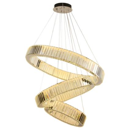 LED dimmbarer Kristall-Kronleuchter an Kabel LED/115W/230V 3000-6500K glänzender Chrom + Fernbedienung