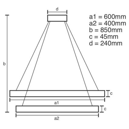 LED dimmbare Hängeleuchte an Kabel LED/120W/230V 3000-6500K Ø 60 cm + Fernbedienung