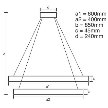 LED dimmbare Hängeleuchte an Kabel LED/120W/230V 3000-6500K Ø 60 cm + Fernbedienung