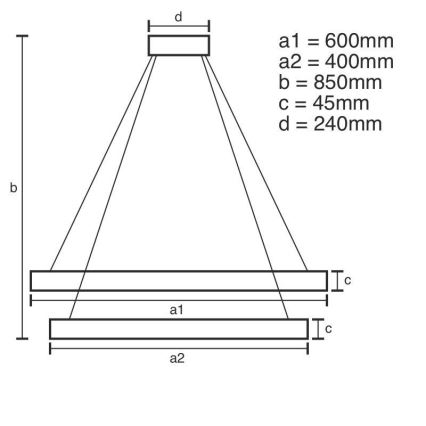 LED dimmbare Hängeleuchte an Kabel LED/120W/230V 3000-6500K Ø 60 cm + Fernbedienung