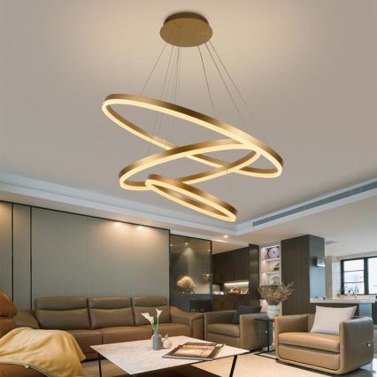 LED dimmbare Hängeleuchte an Seil LED/125W/230V 3000-6500K Ø 80 cm + Fernbedienung
