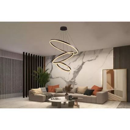 LED dimmbare Hängeleuchte an Seil LED/125W/230V 3000-6500K Ø 80 cm + Fernbedienung