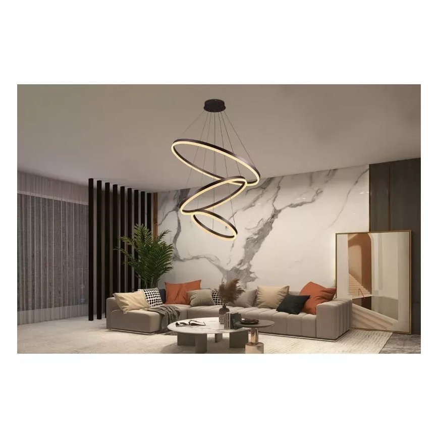 LED dimmbare Hängeleuchte an Seil LED/125W/230V 3000-6500K Ø 80 cm + Fernbedienung