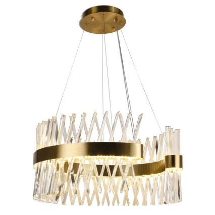 LED dimmbarer Kristall-Kronleuchter an Kabel LED/130W/230V 3000-6500K goldfarben + Fernbedienung