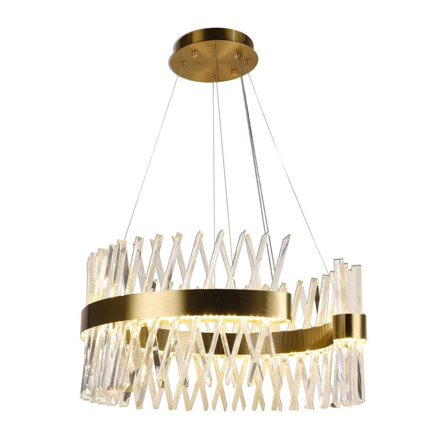 LED dimmbarer Kristall-Kronleuchter an Kabel LED/130W/230V 3000-6500K goldfarben + Fernbedienung