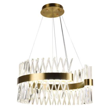 LED dimmbarer Kristall-Kronleuchter an Kabel LED/130W/230V 3000-6500K goldfarben + Fernbedienung