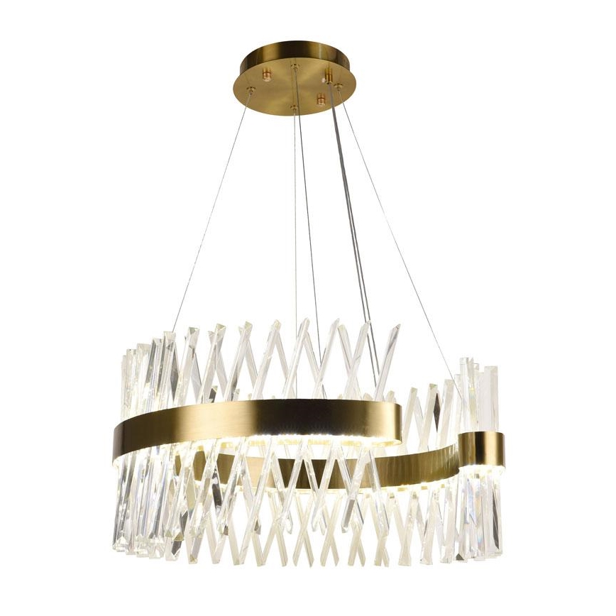 LED dimmbarer Kristall-Kronleuchter an Kabel LED/130W/230V 3000-6500K goldfarben + Fernbedienung