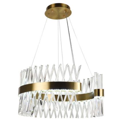 LED dimmbarer Kristall-Kronleuchter an Kabel LED/130W/230V 3000-6500K goldfarben + Fernbedienung