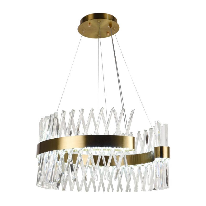 LED dimmbarer Kristall-Kronleuchter an Kabel LED/130W/230V 3000-6500K goldfarben + Fernbedienung