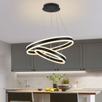 LED dimmbare Hängeleuchte an Seil LED/135W/230V 3000-6500K Ø 60 cm + Fernbedienung
