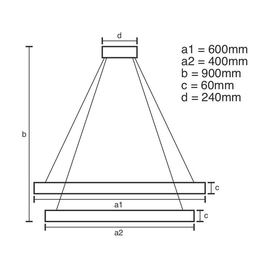 LED dimmbare Hängeleuchte an Seil LED/135W/230V 3000-6500K Ø 60 cm + Fernbedienung