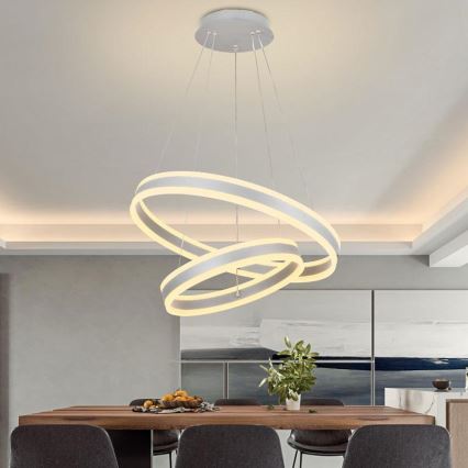 LED dimmbare Hängeleuchte an Seil LED/135W/230V 3000-6500K Ø 60 cm + Fernbedienung