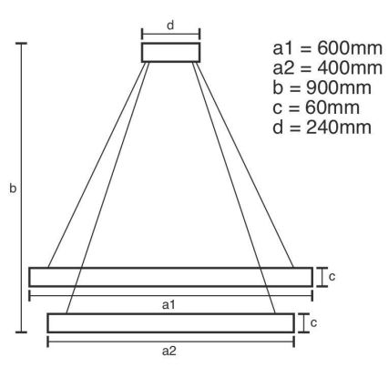 LED dimmbare Hängeleuchte an Seil LED/135W/230V 3000-6500K Ø 60 cm + Fernbedienung