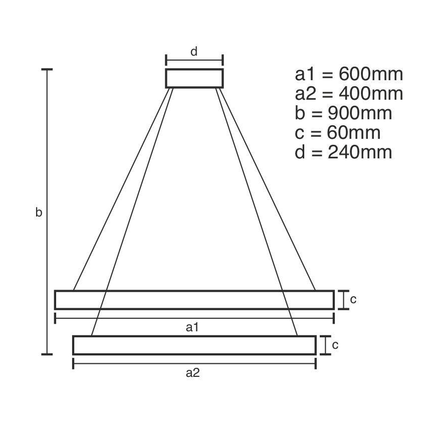 LED dimmbare Hängeleuchte an Seil LED/135W/230V 3000-6500K Ø 60 cm + Fernbedienung
