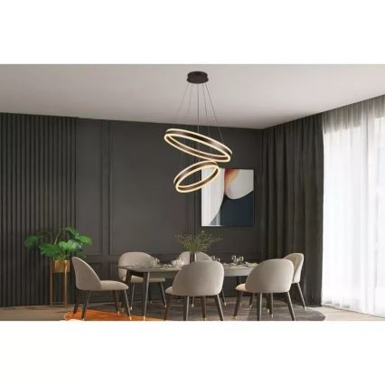 LED dimmbare Hängeleuchte an Seil LED/135W/230V 3000-6500K Ø 60 cm + Fernbedienung