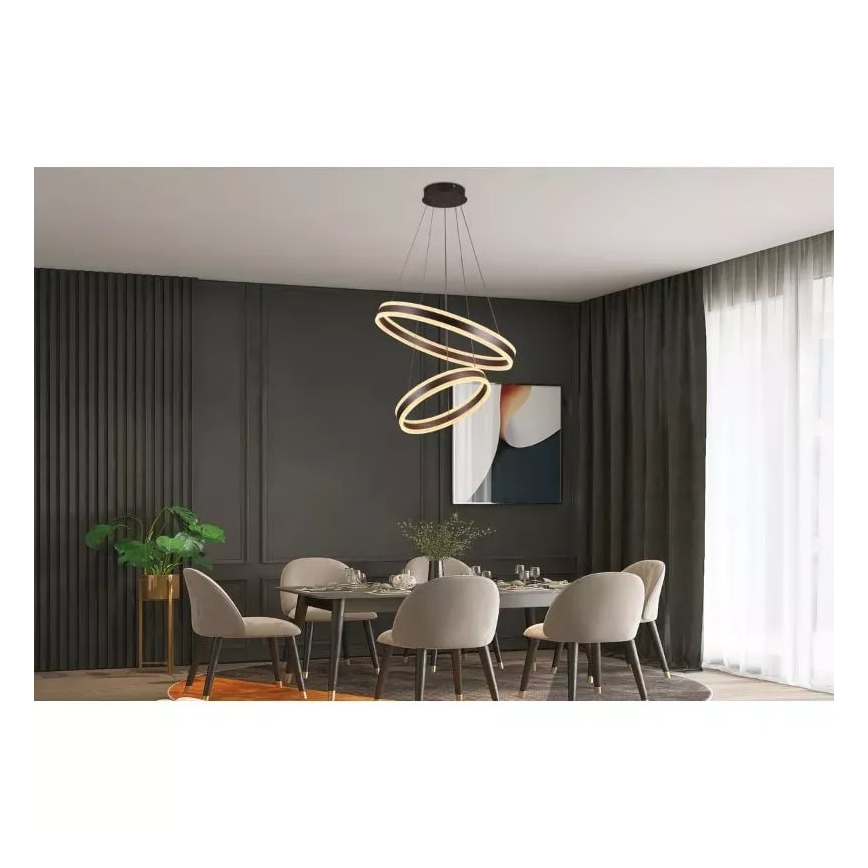 LED dimmbare Hängeleuchte an Seil LED/135W/230V 3000-6500K Ø 60 cm + Fernbedienung