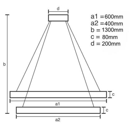 LED dimmbare Hängeleuchte an Seil LED/140W/230V 3000-6500K Ø 60 cm + Fernbedienung