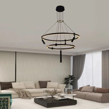 LED dimmbare Hängeleuchte an Seil LED/140W/230V 3000-6500K + Fernbedienung