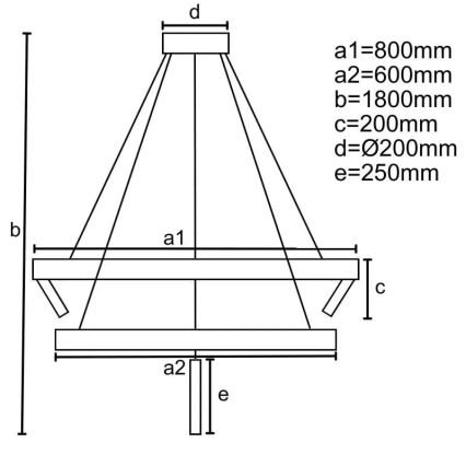 LED dimmbare Hängeleuchte an Seil LED/140W/230V 3000-6500K + Fernbedienung