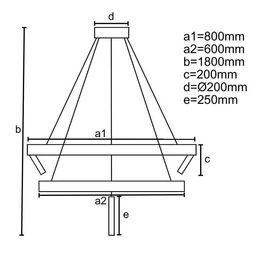 LED dimmbare Hängeleuchte an Seil LED/140W/230V 3000-6500K + Fernbedienung