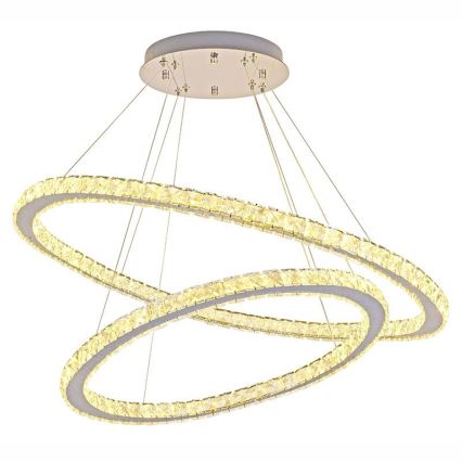LED dimmbarer Kristall-Kronleuchter an Kabel LED/160W/230V 3000-6500K Silber + Fernbedienung