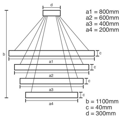LED dimmbare Hängeleuchte an Seil LED/165W/230V 3000-6500K Ø 80 cm + Fernbedienung