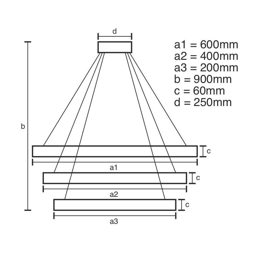 LED dimmbare Hängeleuchte an Seil LED/165W/230V 3000-6500K Ø 60 cm + Fernbedienung