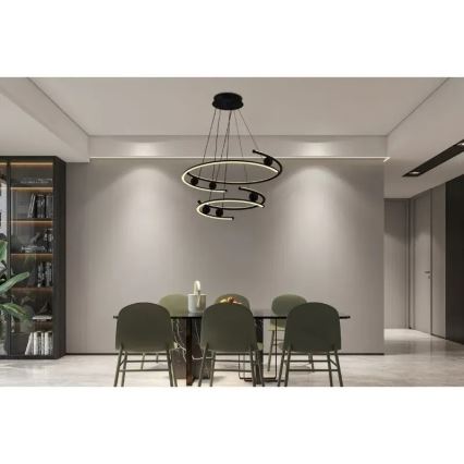 LED dimmbare Hängeleuchte an Seil LED/170W/230V 3000-6500K Ø 80 cm + Fernbedienung
