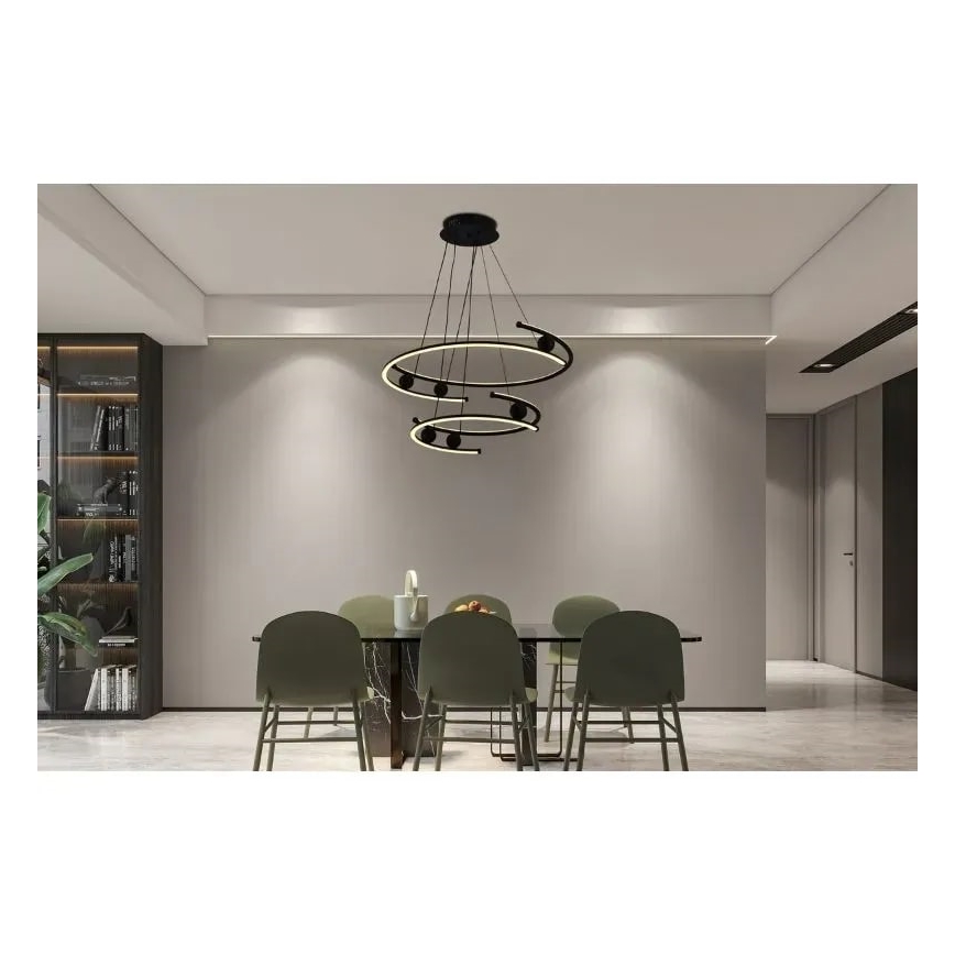LED dimmbare Hängeleuchte an Seil LED/170W/230V 3000-6500K Ø 80 cm + Fernbedienung