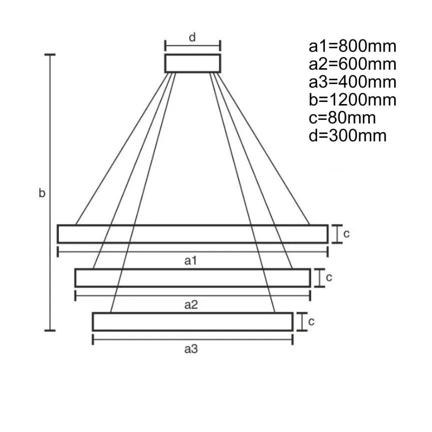 LED dimmbare Hängeleuchte an Seil LED/170W/230V 3000-6500K Ø 80 cm + Fernbedienung