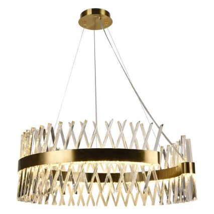 LED dimmbarer Kristall-Kronleuchter an Kabel LED/175W/230V 3000-6500K gold + Fernbedienung