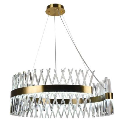 LED dimmbarer Kristall-Kronleuchter an Kabel LED/175W/230V 3000-6500K gold + Fernbedienung