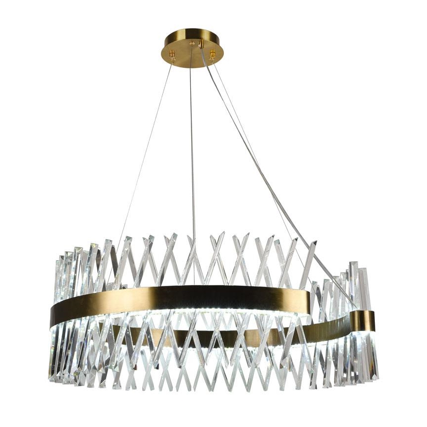 LED dimmbarer Kristall-Kronleuchter an Kabel LED/175W/230V 3000-6500K gold + Fernbedienung