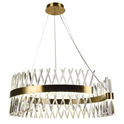 LED dimmbarer Kristall-Kronleuchter an Kabel LED/175W/230V 3000-6500K gold + Fernbedienung