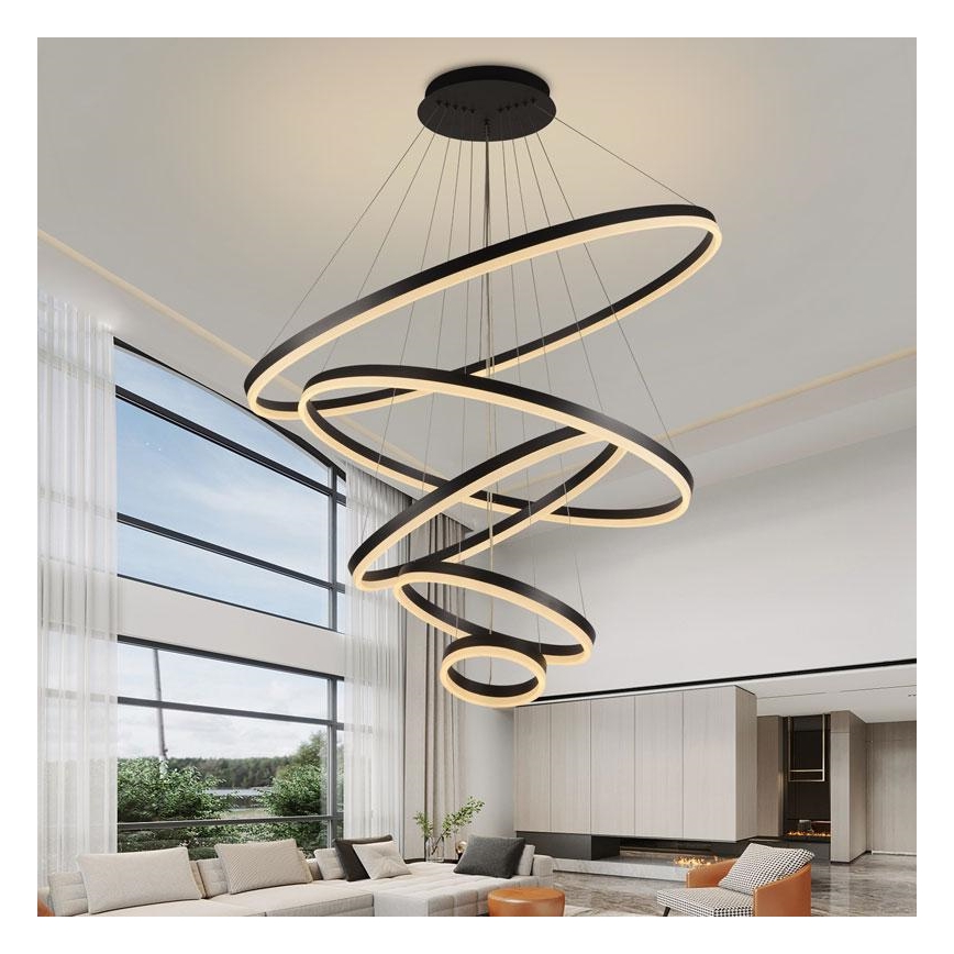 LED dimmbare Hängeleuchte an Seil LED/210W/230V 3000-6500K Ø 100 cm + Fernbedienung