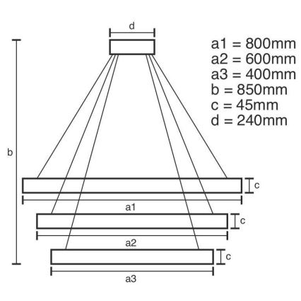 LED dimmbare Hängeleuchte an Kabel LED/220W/230V 3000-6500K Ø 80 cm + Fernbedienung