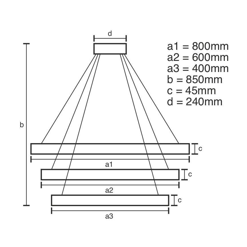LED dimmbare Hängeleuchte an Kabel LED/220W/230V 3000-6500K Ø 80 cm + Fernbedienung