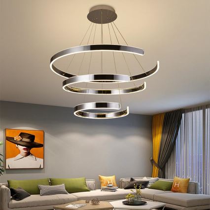 LED dimmbare Hängeleuchte an Kabel LED/220W/230V 3000-6500K Ø 80 cm + Fernbedienung