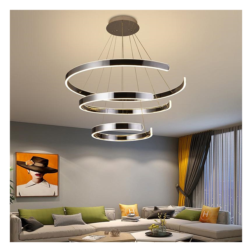 LED dimmbare Hängeleuchte an Kabel LED/220W/230V 3000-6500K Ø 80 cm + Fernbedienung